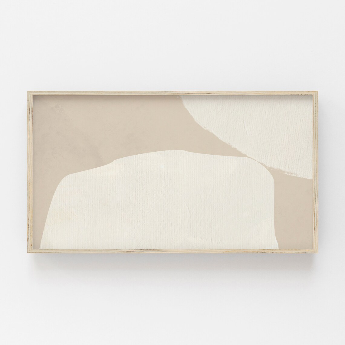 Abstract Frame TV Art, Neutral Beige Shapes