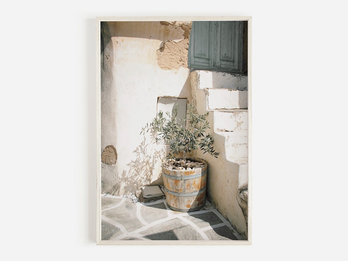Puglia Italy Olive Tree Art Print, Ostuni Village