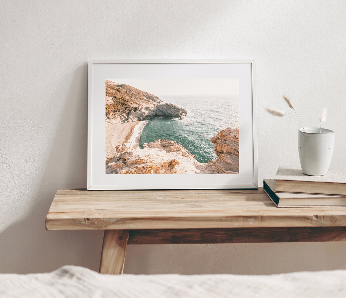 Rocky Cove Beach Boho California Coastal Art Print - Image 3
