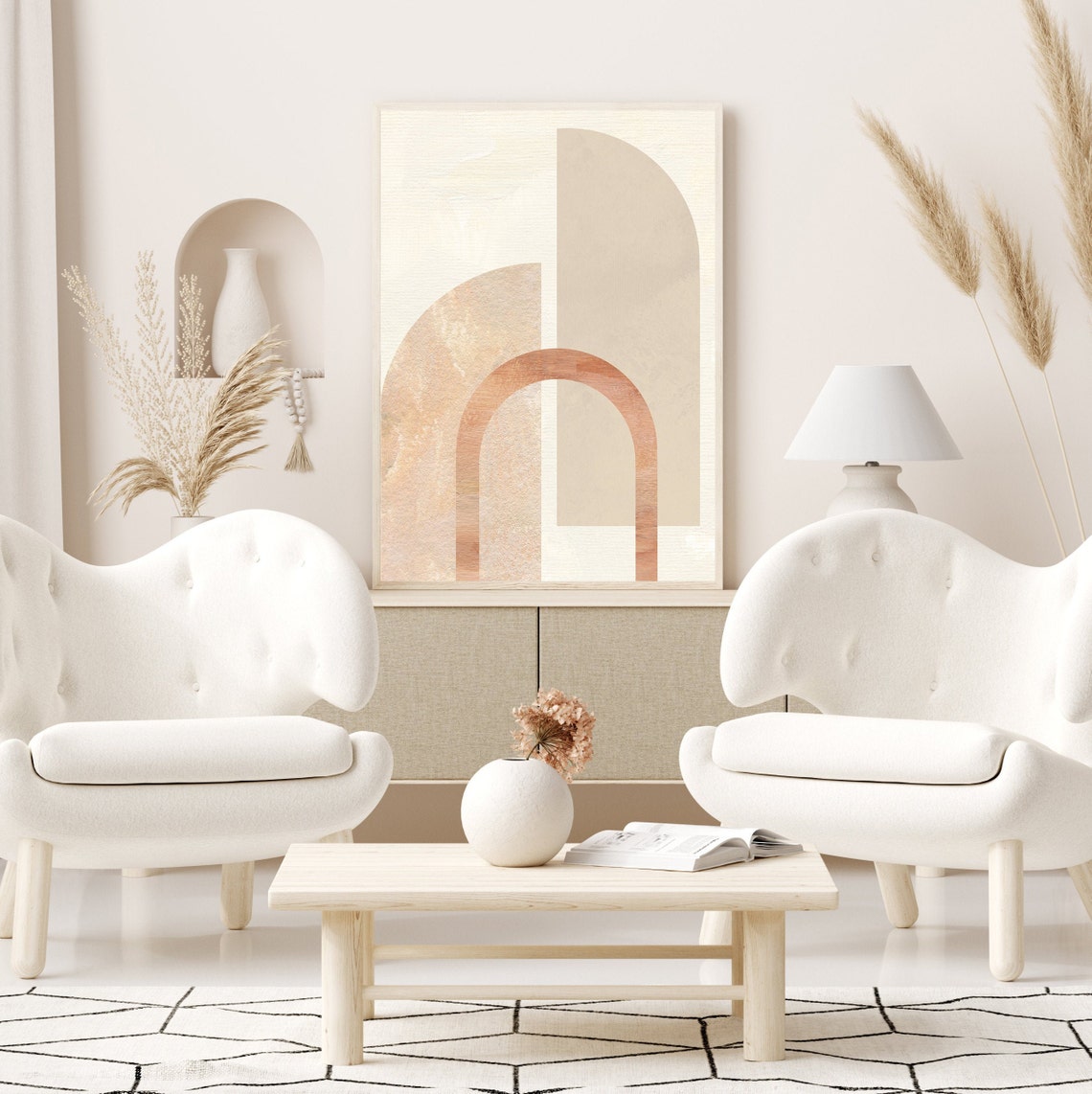 Broken Arch Geometric Wall Art Wall Art Modern Art Boho Wall Art Abstract Art Boho Decor Mid Century Art Neutral Texture - Image 2