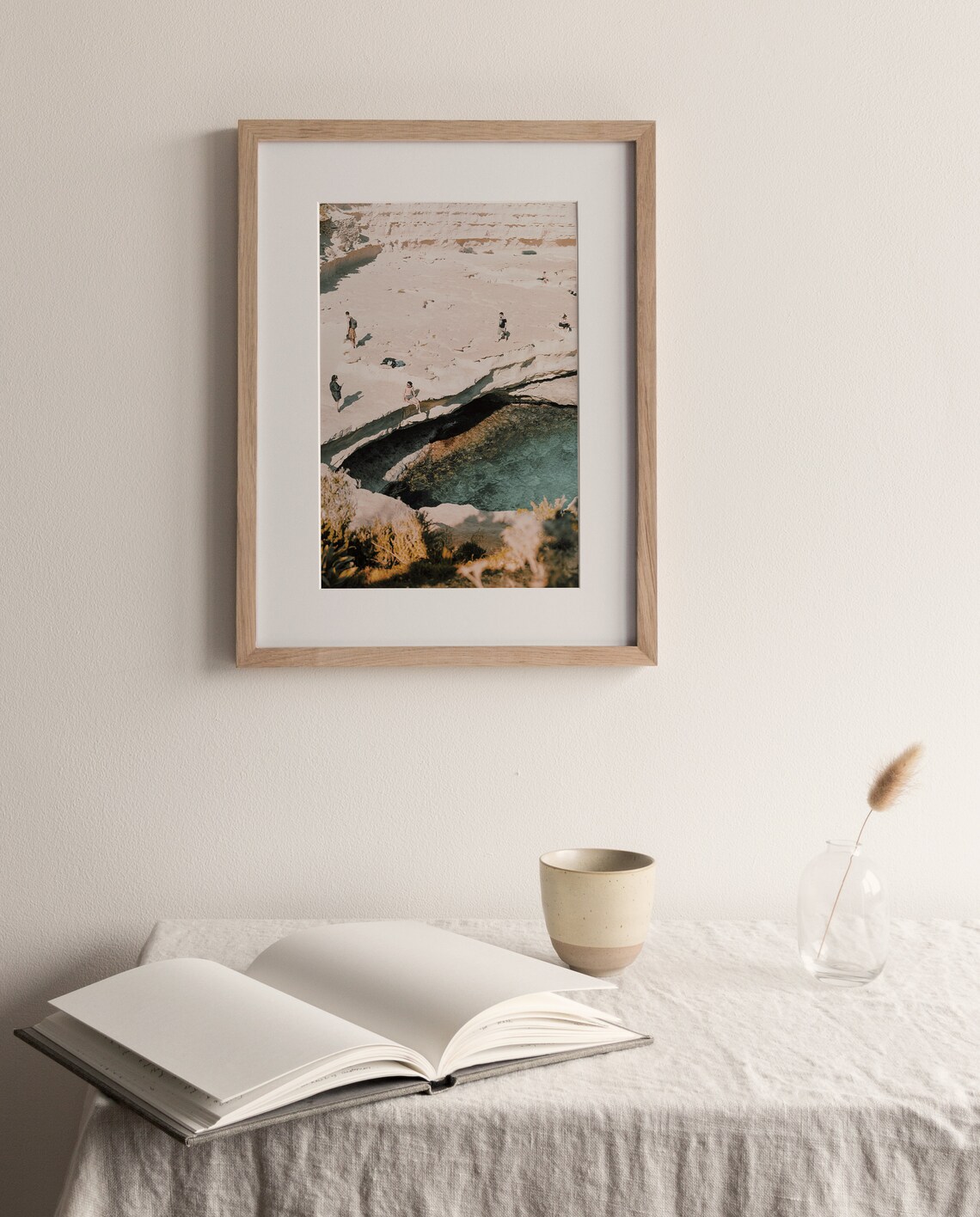 White Limestone Cliffs Turquoise Cove Aerial Mediterranean Coast Poster - Image 3