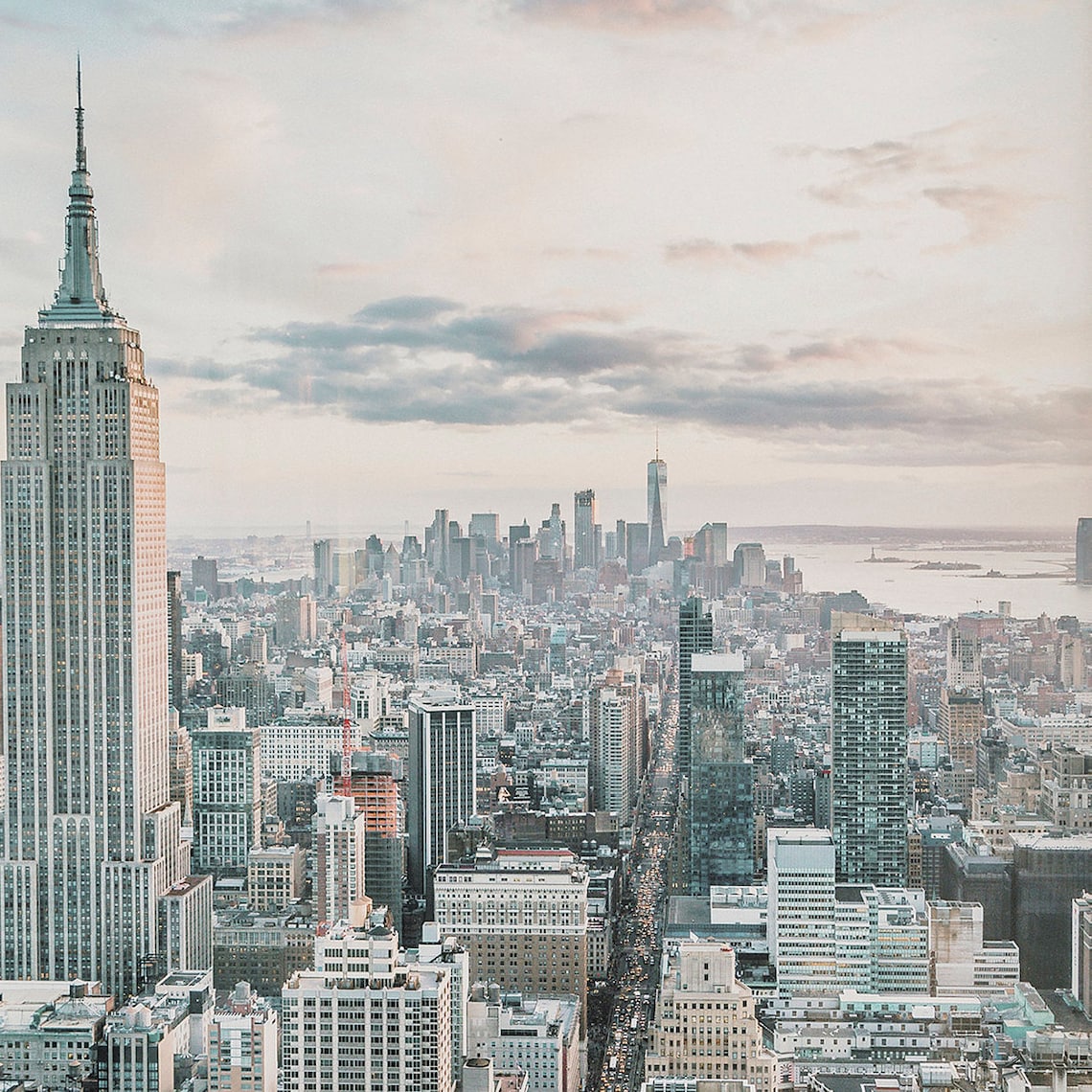 New York City Skyline, Pastel Sky Art Print - Image 2