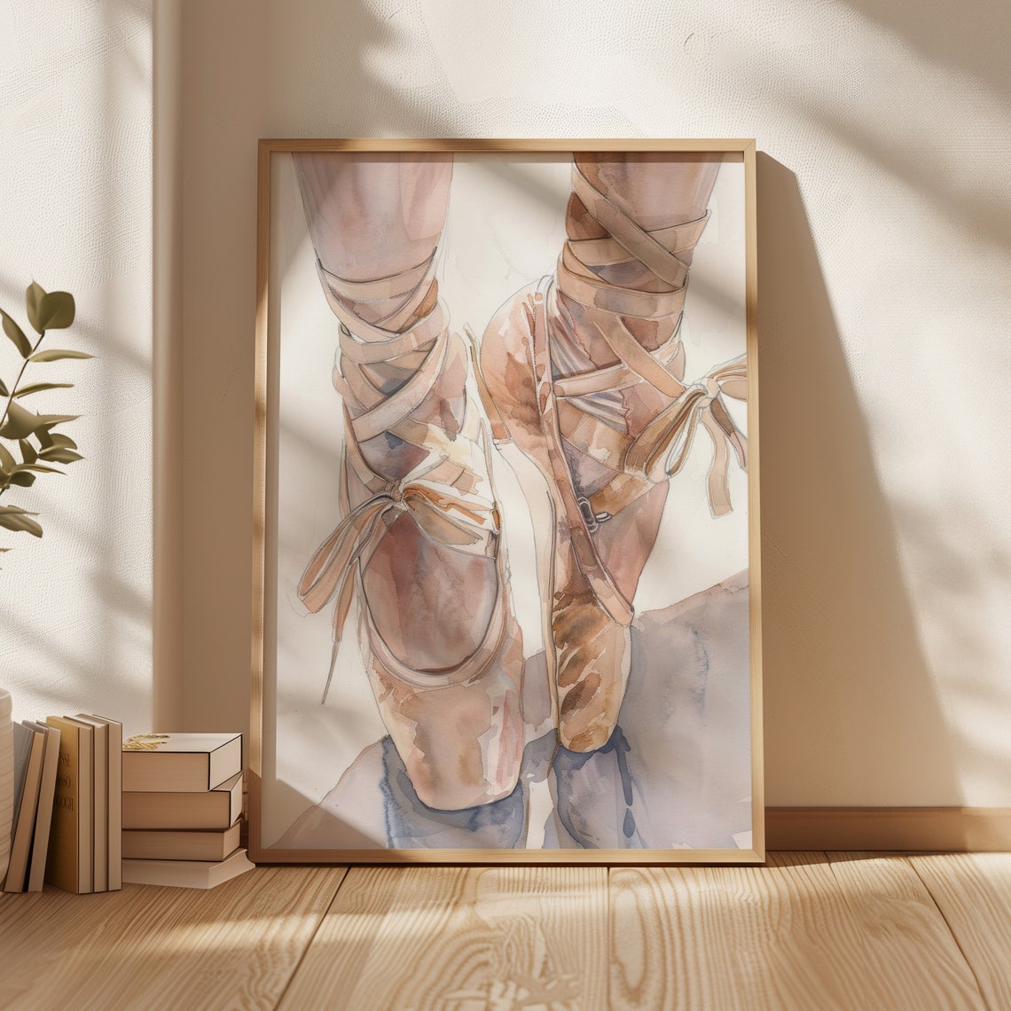 Ballerina Pointe Shoes Watercolor Ballet Dancer Feet Fine Art Print - Image 4