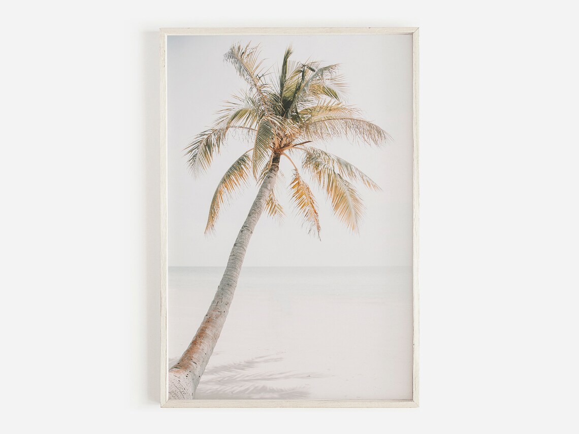 Pastel Palm Tree Tropical Beach Art Print