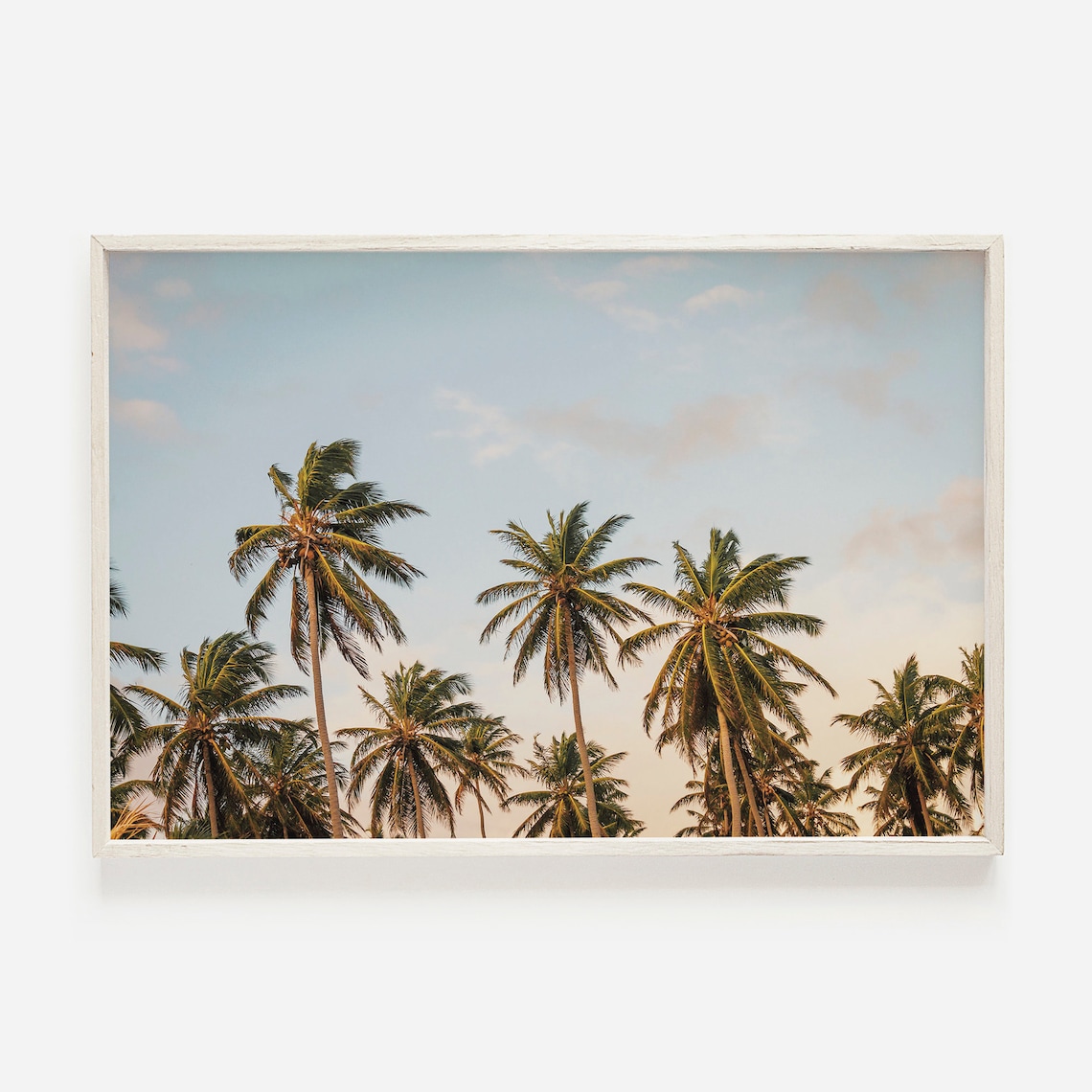 Palm Tree Sunset Landscape Beach Travel Poster