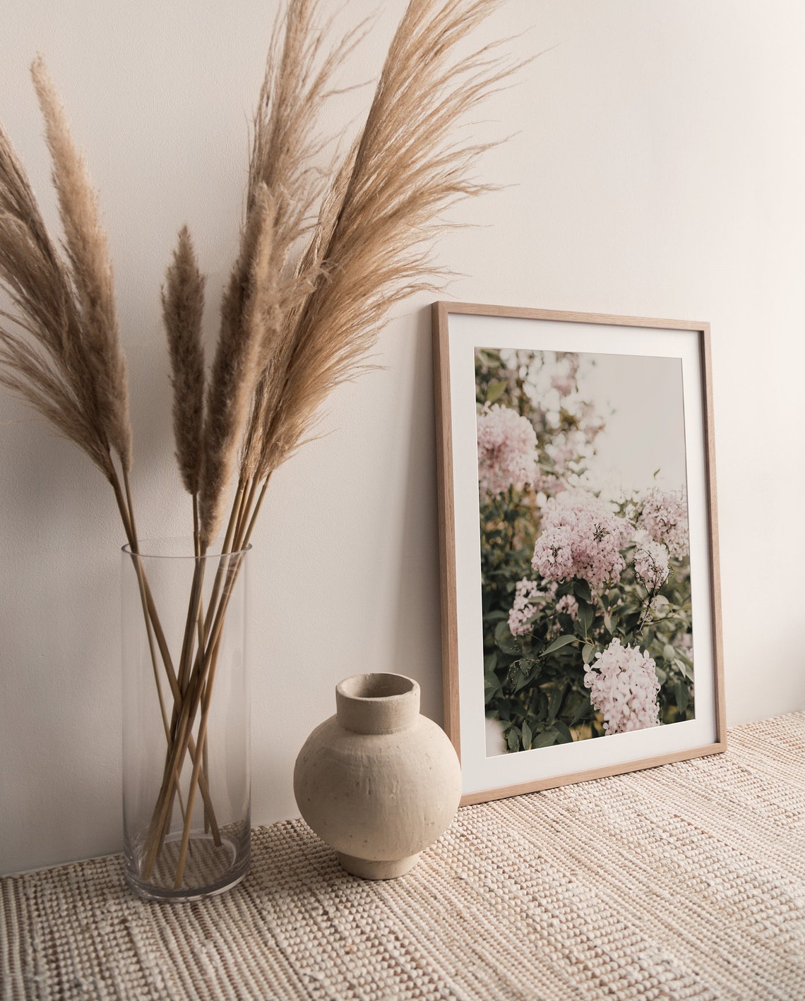 Blush Pink Hydrangea Blooms Garden Soft Light Floral Photo Poster - Image 2