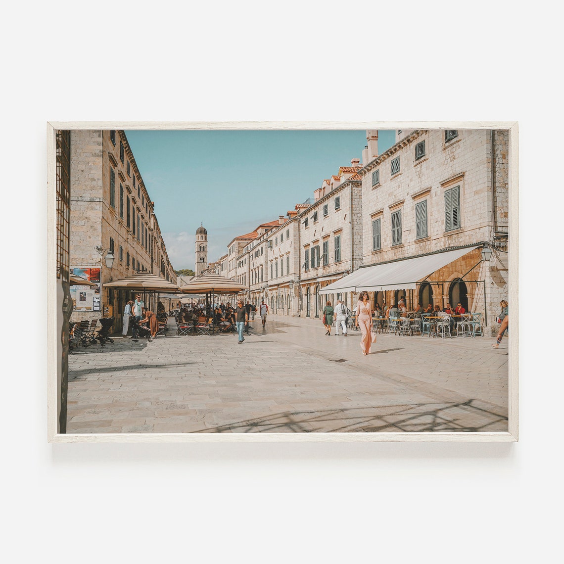 Dubrovnik Stradun Main Street Cafes Old Town Croatia Summer Poster