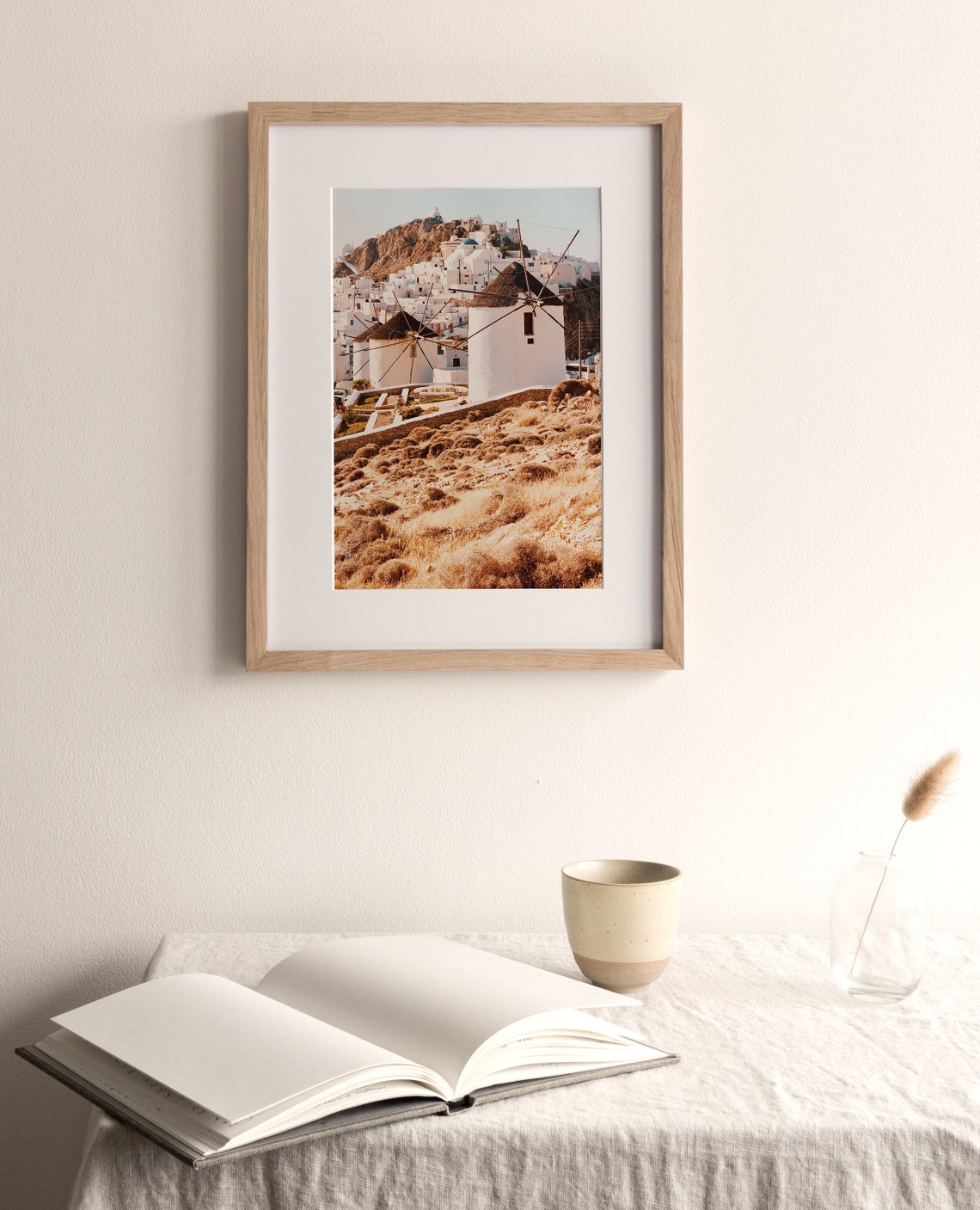 Mykonos Greece Windmills Over Whitewashed Hillside Town Travel Poster - Image 4