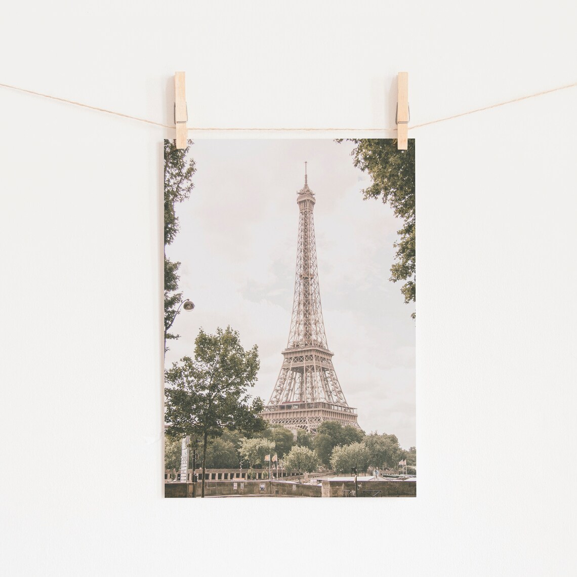 Paris Eiffel Tower Photo, Neutral Architectural Art Print - Image 2