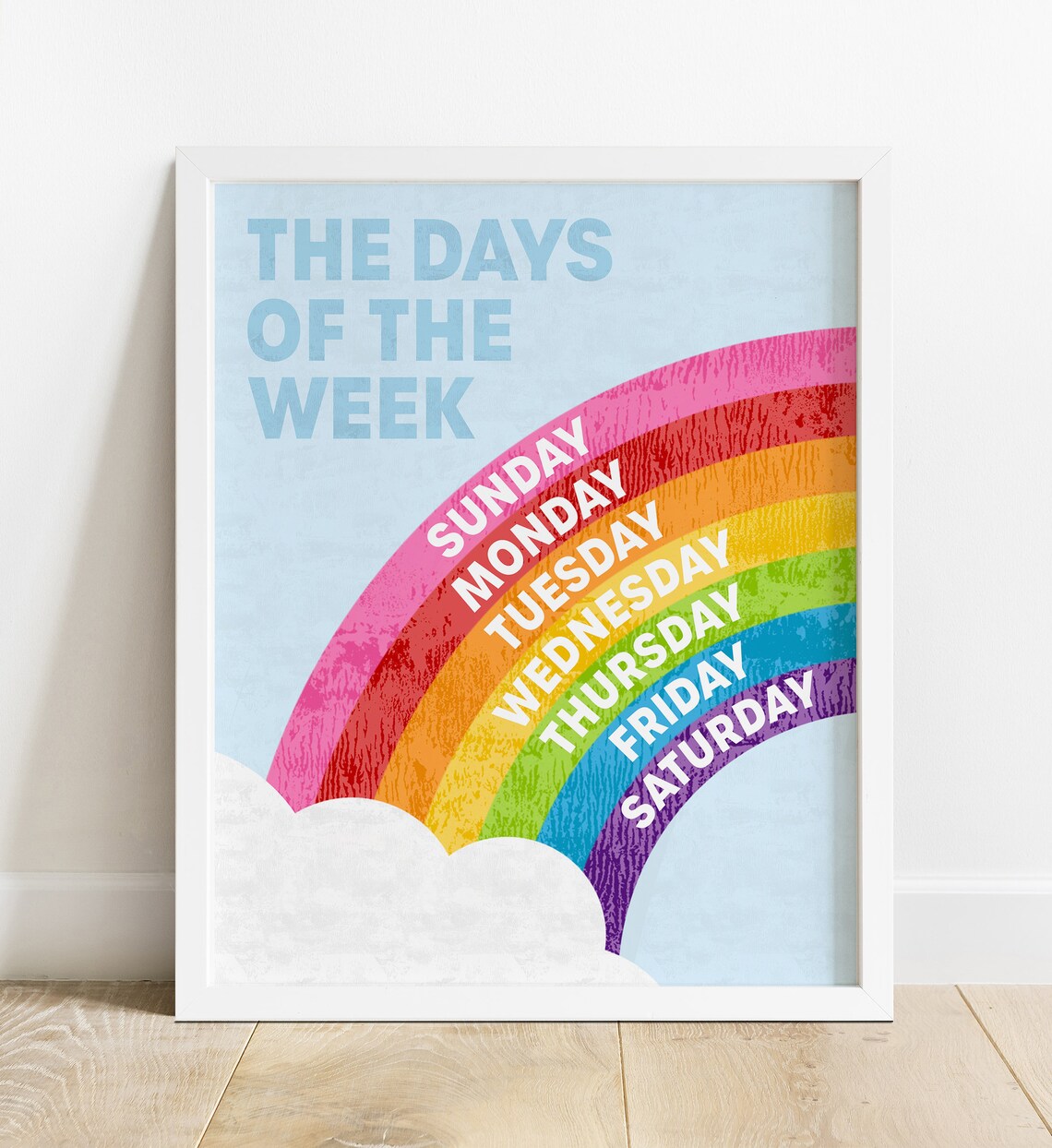 Rainbow Days Of The Week Nursery Educational Poster - Image 3