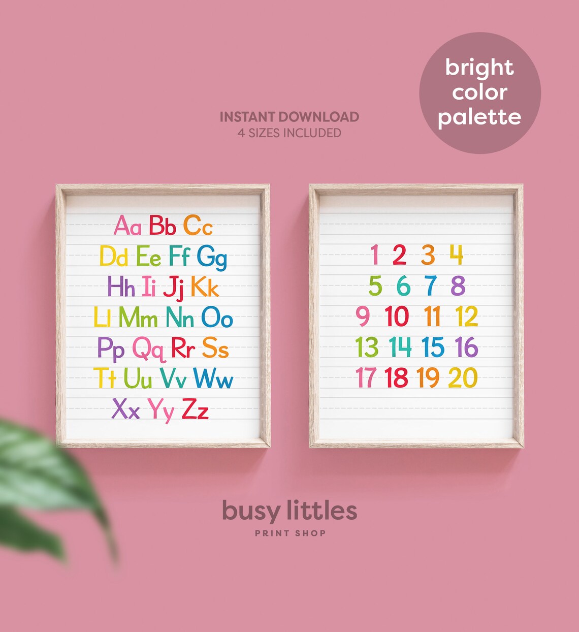 Alphabet and Numbers Colorful Classroom Art Print