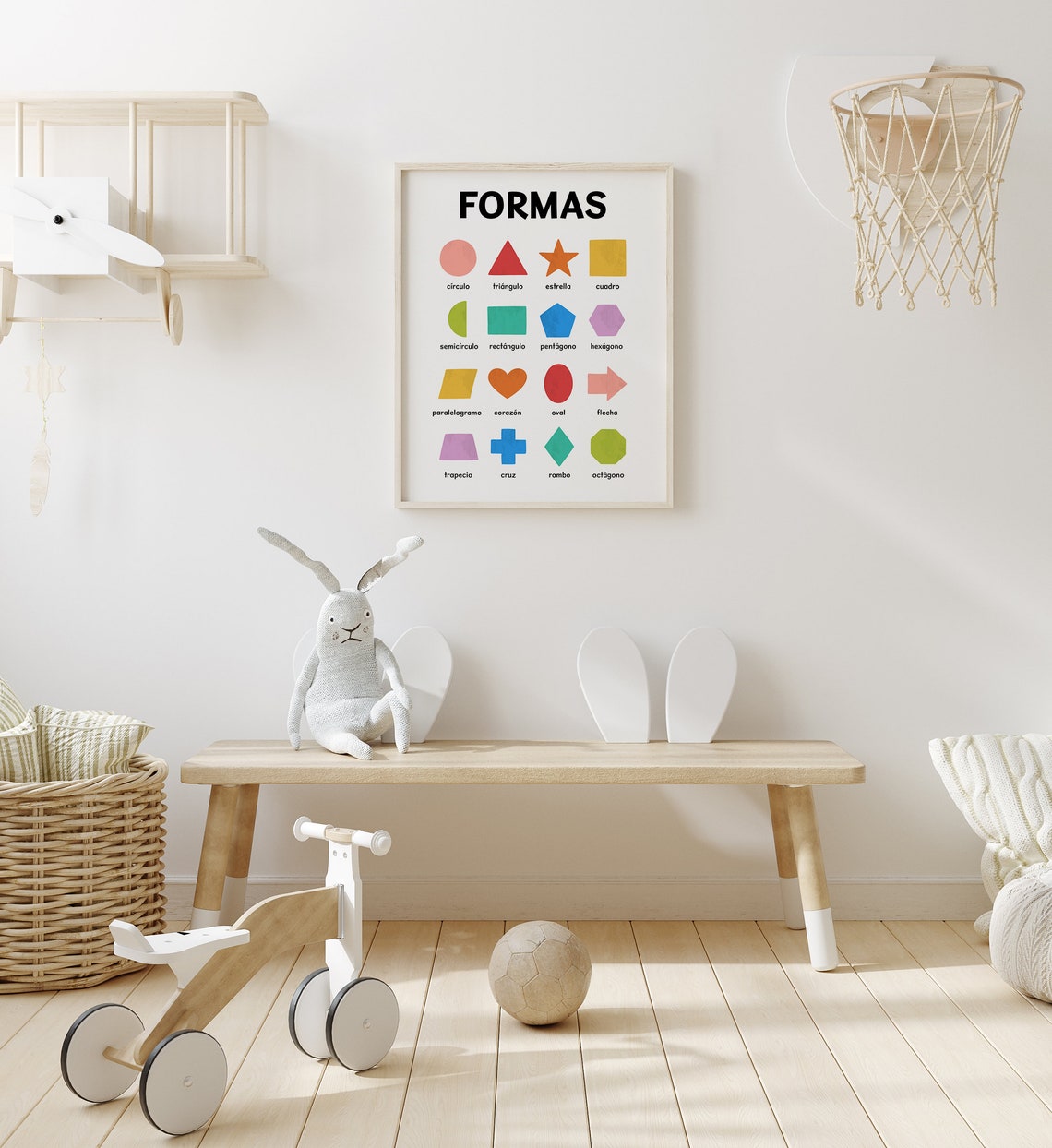 Formas Spanish Shapes Chart Kids Educational Nursery Learning Poster - Image 4