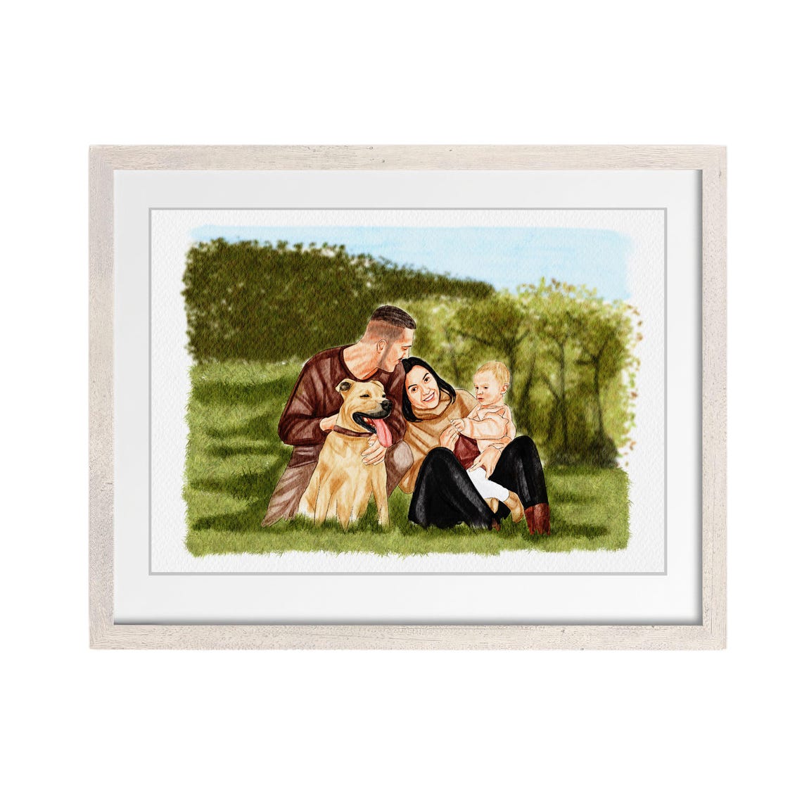 Custom Watercolor Wedding Kiss Portrait From Photo Framed Wall Art - Image 4