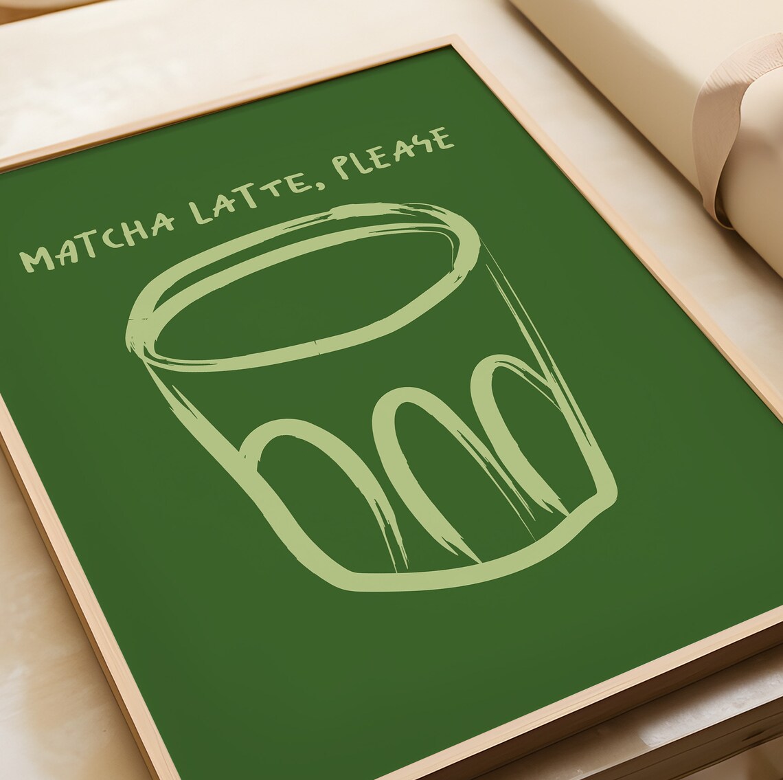 Matcha Latte Print, Modern Kitchen Maximalist Poster - Image 3