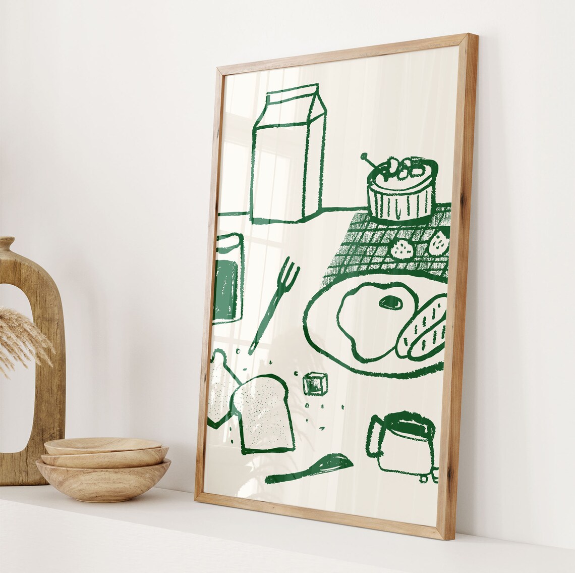 French Breakfast Retro Kitchen Art Print - Image 2
