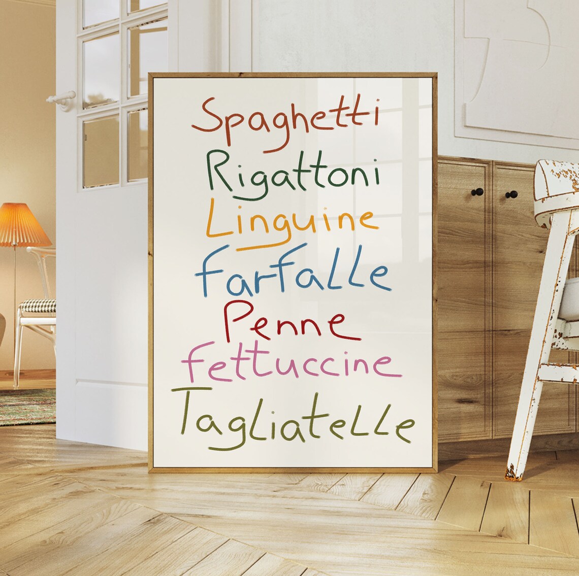 Retro Italian Pasta Names Print, Typography Art Print - Image 4