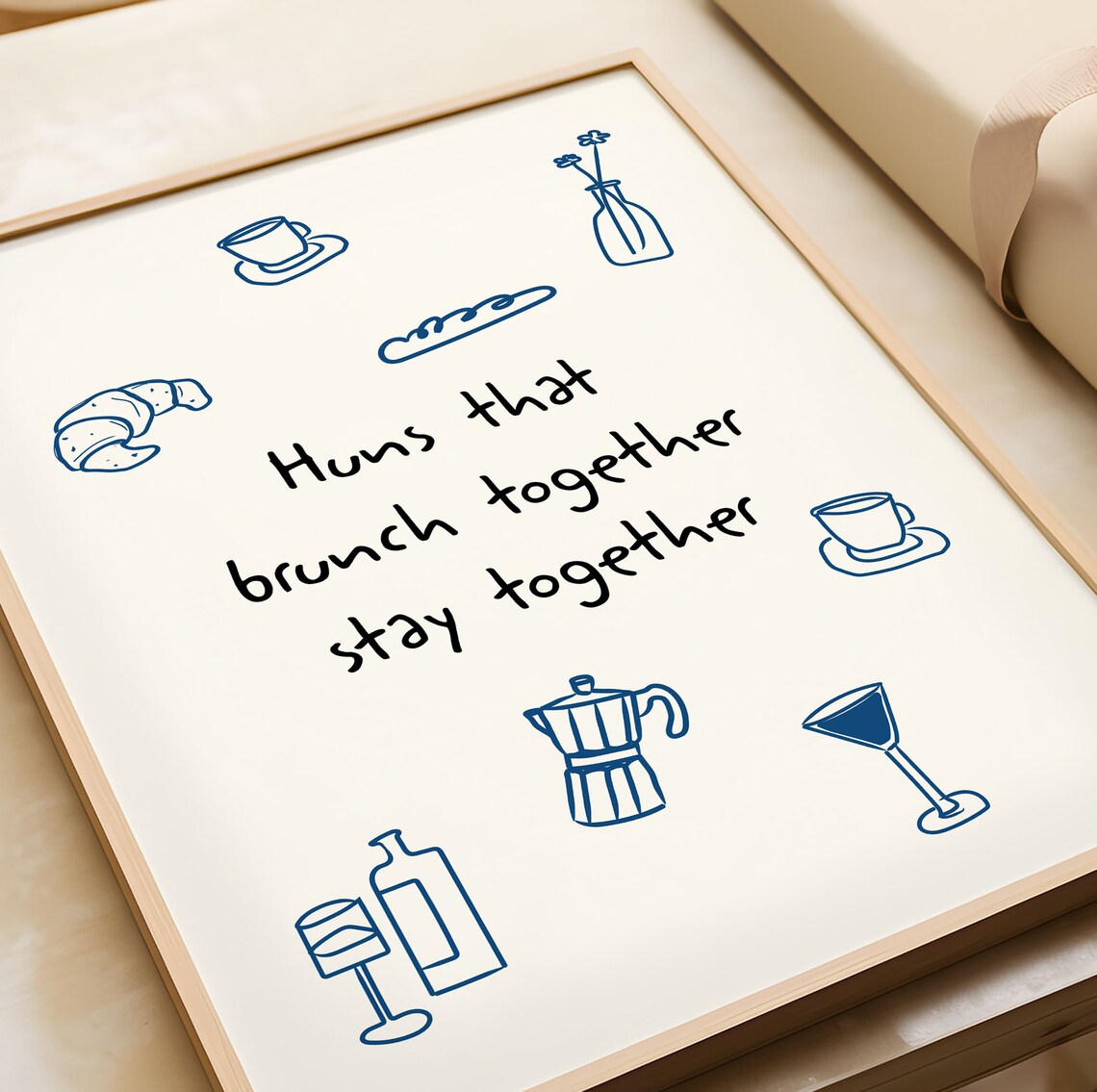 Huns That Brunch Together Stay Together Quote Kitchen Wall Art - Image 4