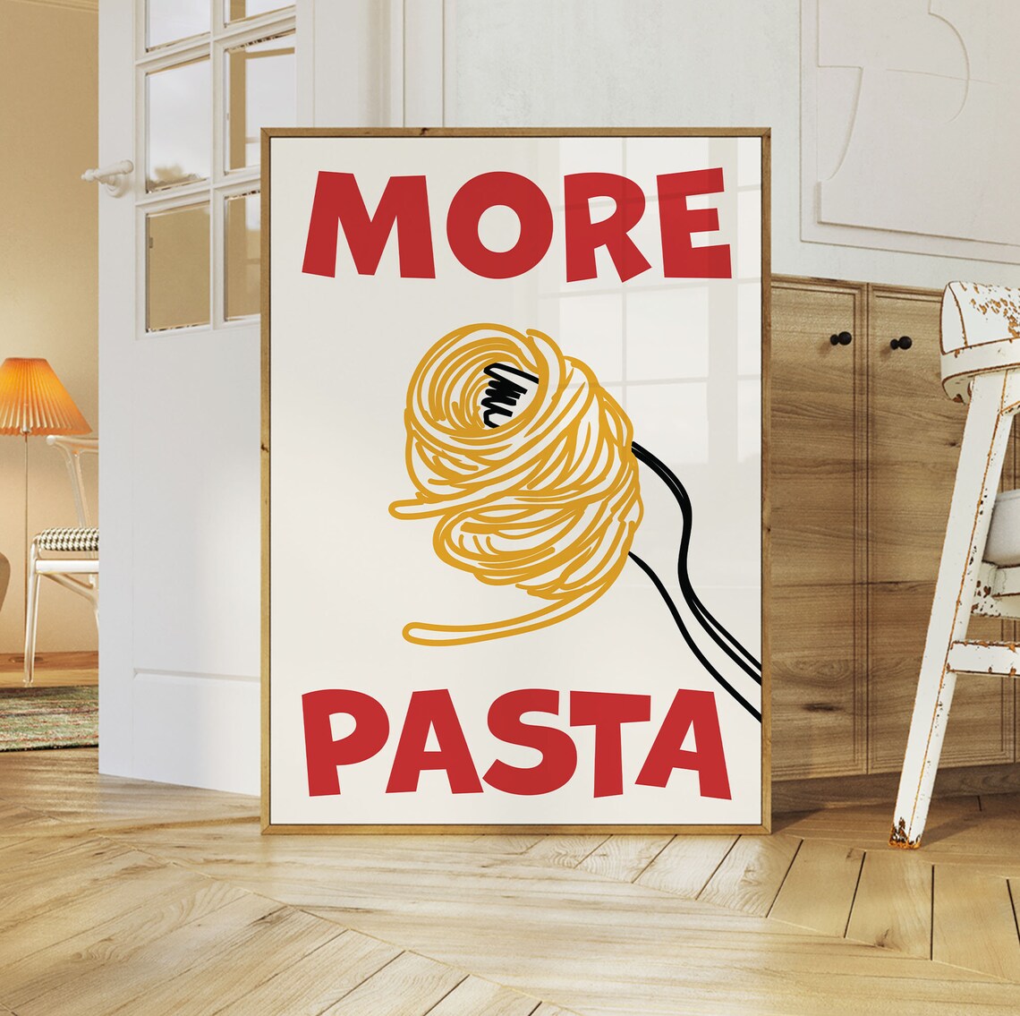 More Pasta Retro Italian Food Print, Mid-Century - Image 2