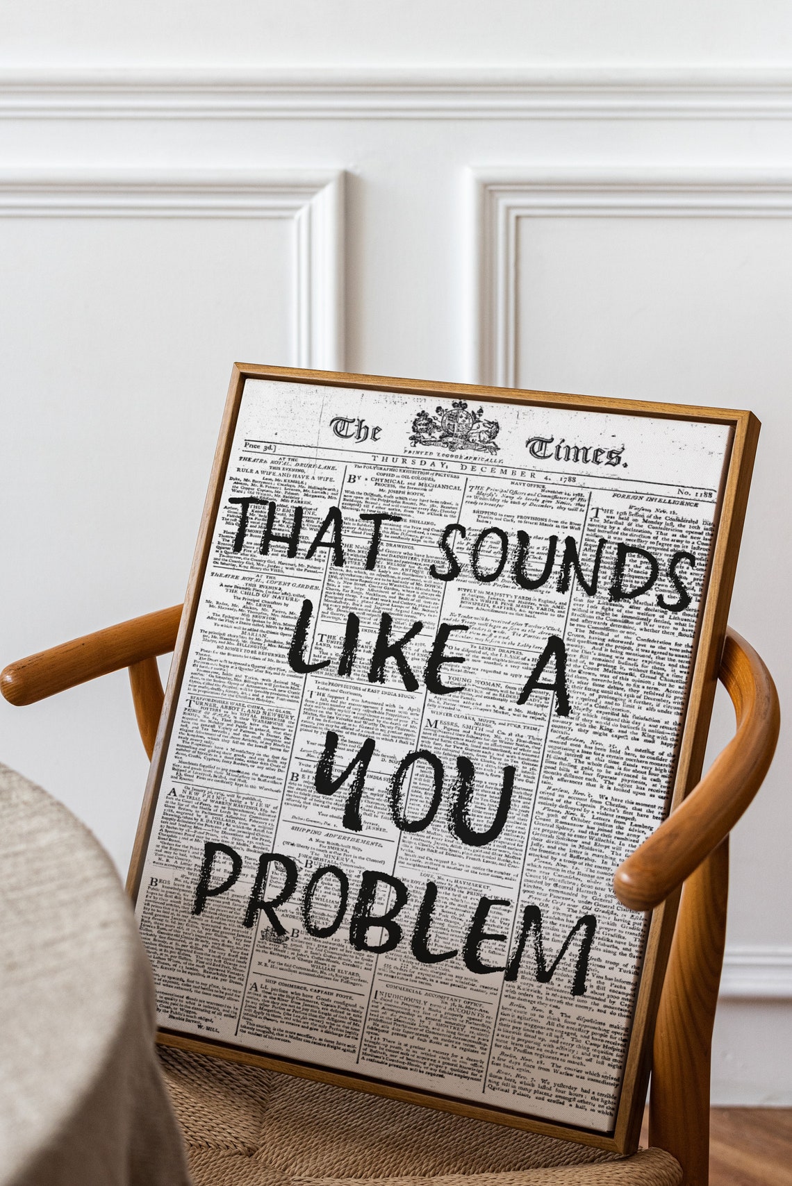 That Sounds Like A You Problem Vintage Newspaper Sarcastic Poster - Image 2