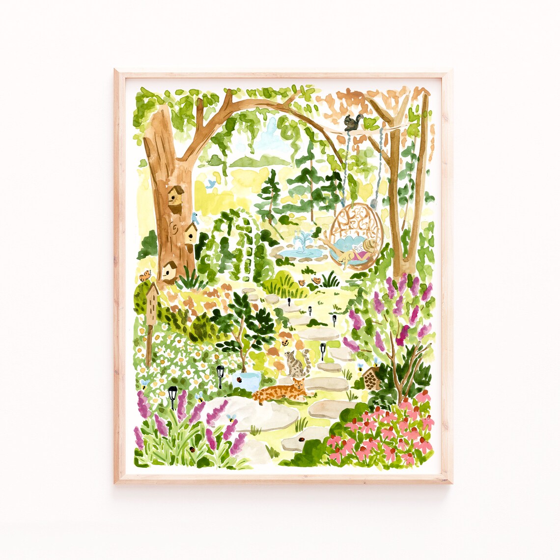 Spring Garden Art Print, Cottagecore Aesthetic