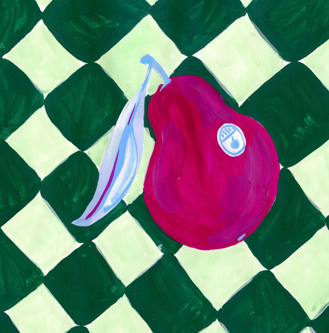 Pear Print, Jewel Tone Abstract Fruit Art Print - Image 4