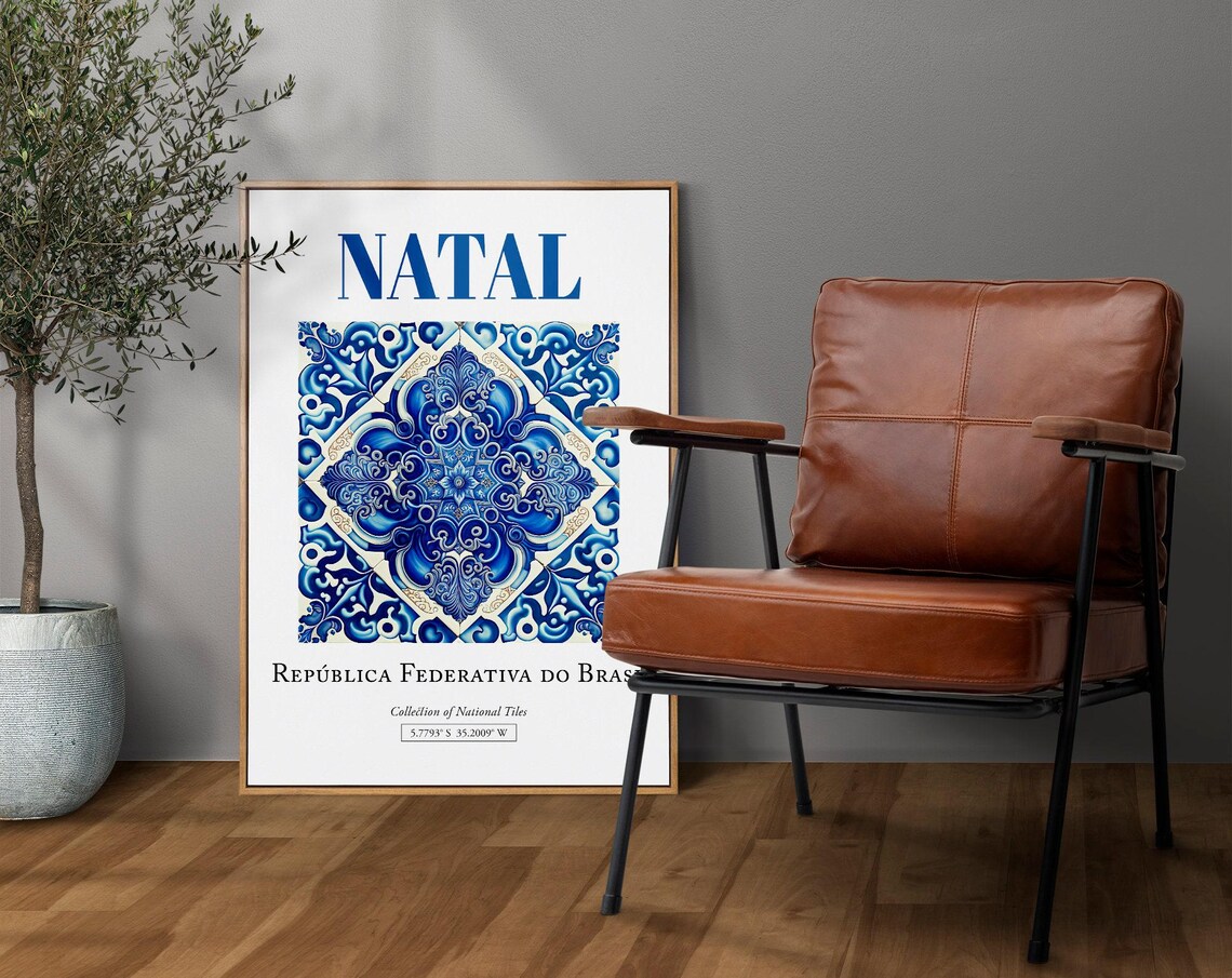 Natal Brasil Minimalist Azulejo Tile Art Print