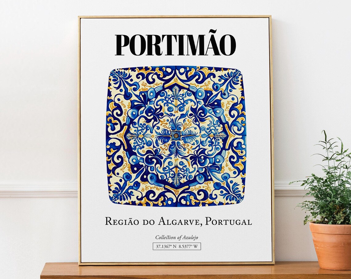 Portimo Regio Do Algarve Portugal Tile Pattern Art Print