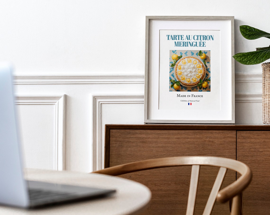 Lemon Meringue Pie on Maiolica Tile, French Art Print - Image 4
