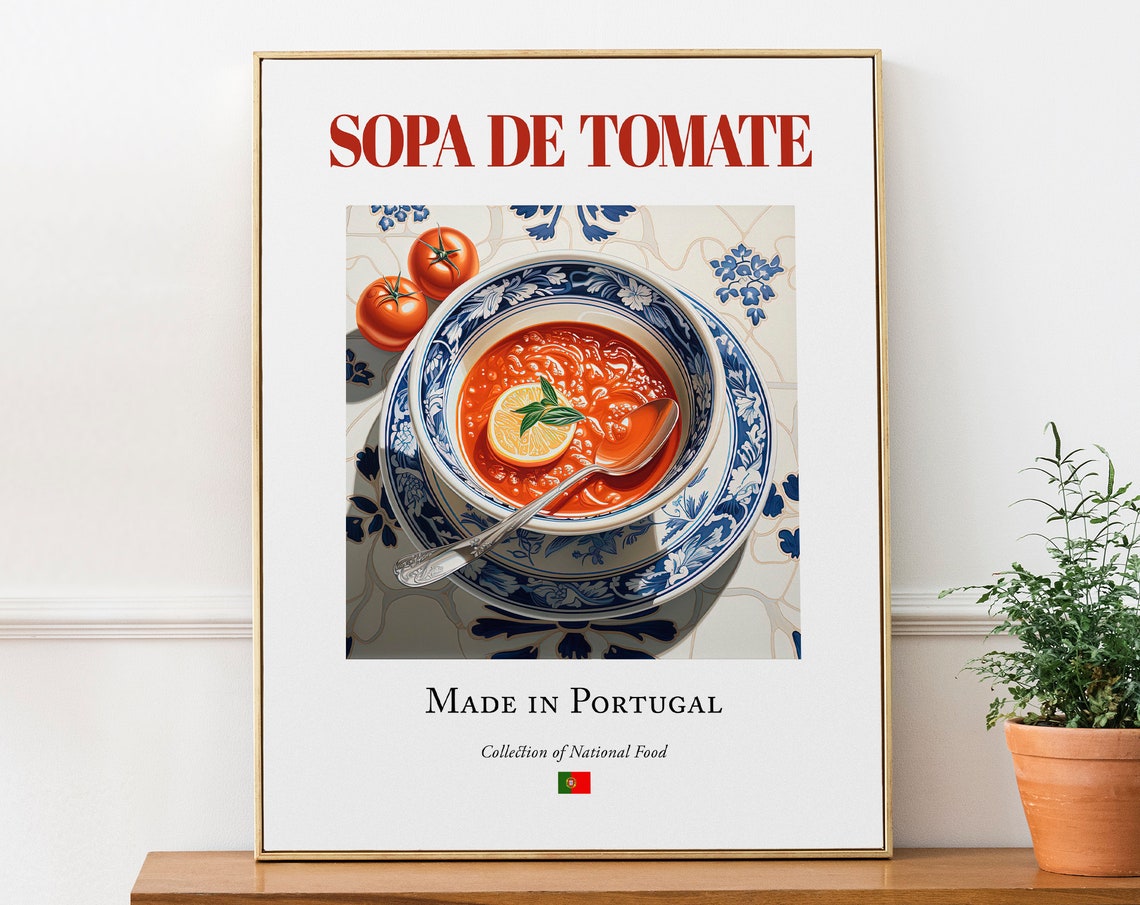 Sopa De Tomate on Azulejo Tile, Portugal Art Print