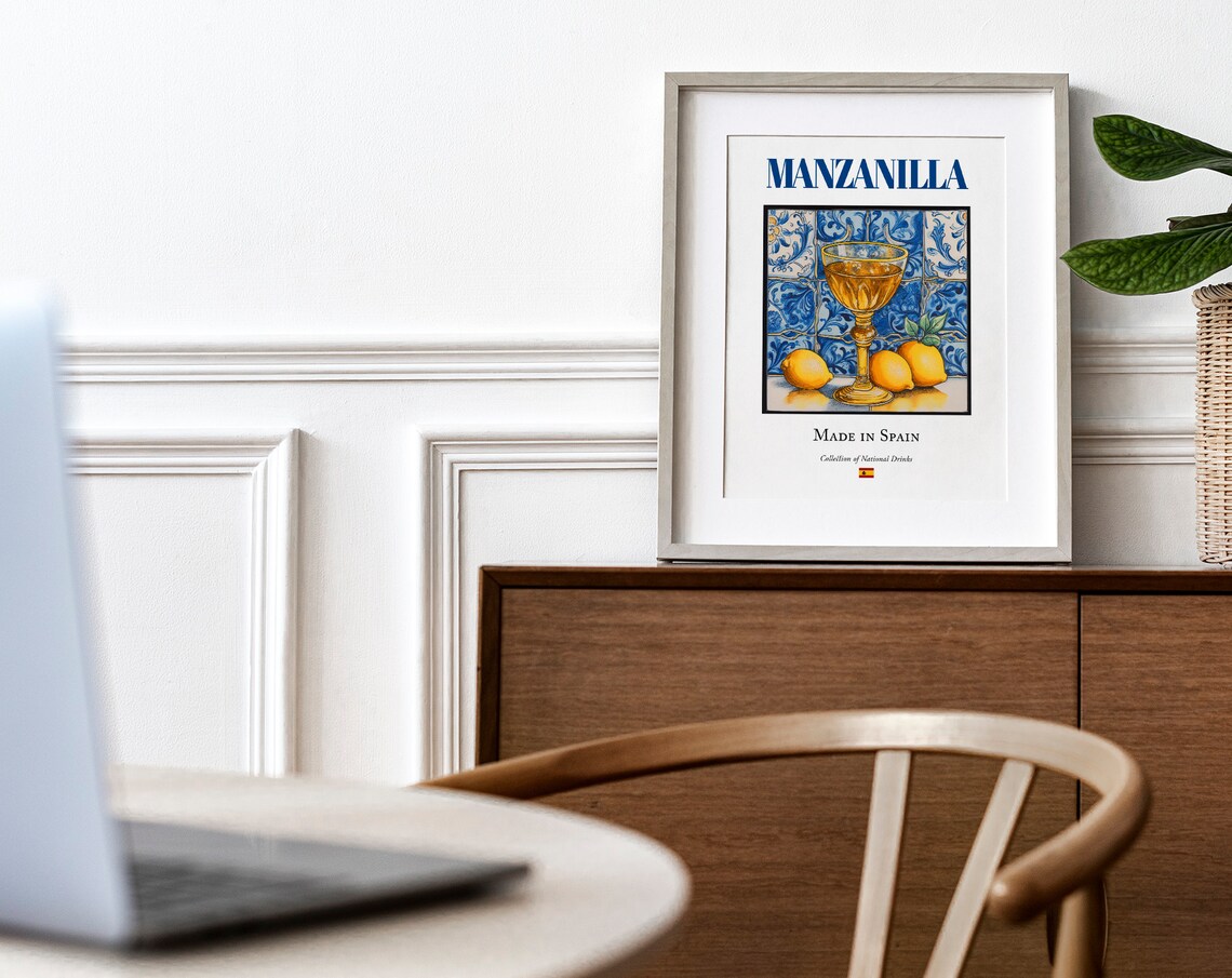 Manzanilla on Maiolica Tile Spanish Beverage Art Print - Image 4
