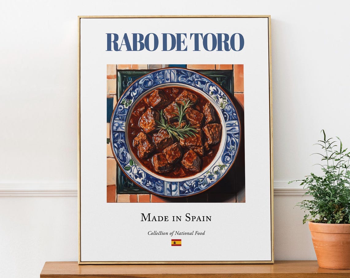 Rabo De Toro Spanish National Food Traditional Kitchen Wall Print