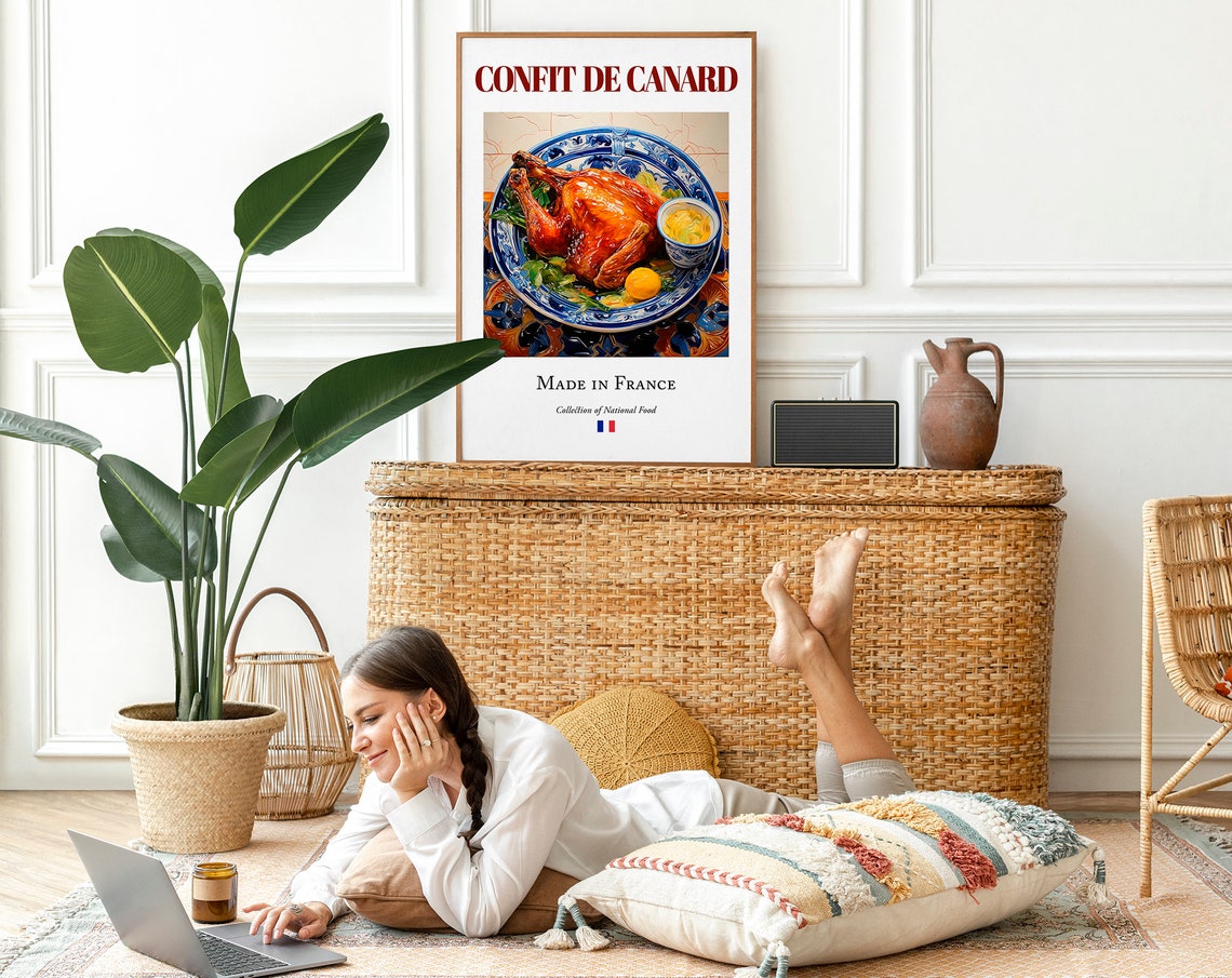 Confit De Canard on Maiolica Tile Plate, Food Poster - Image 2
