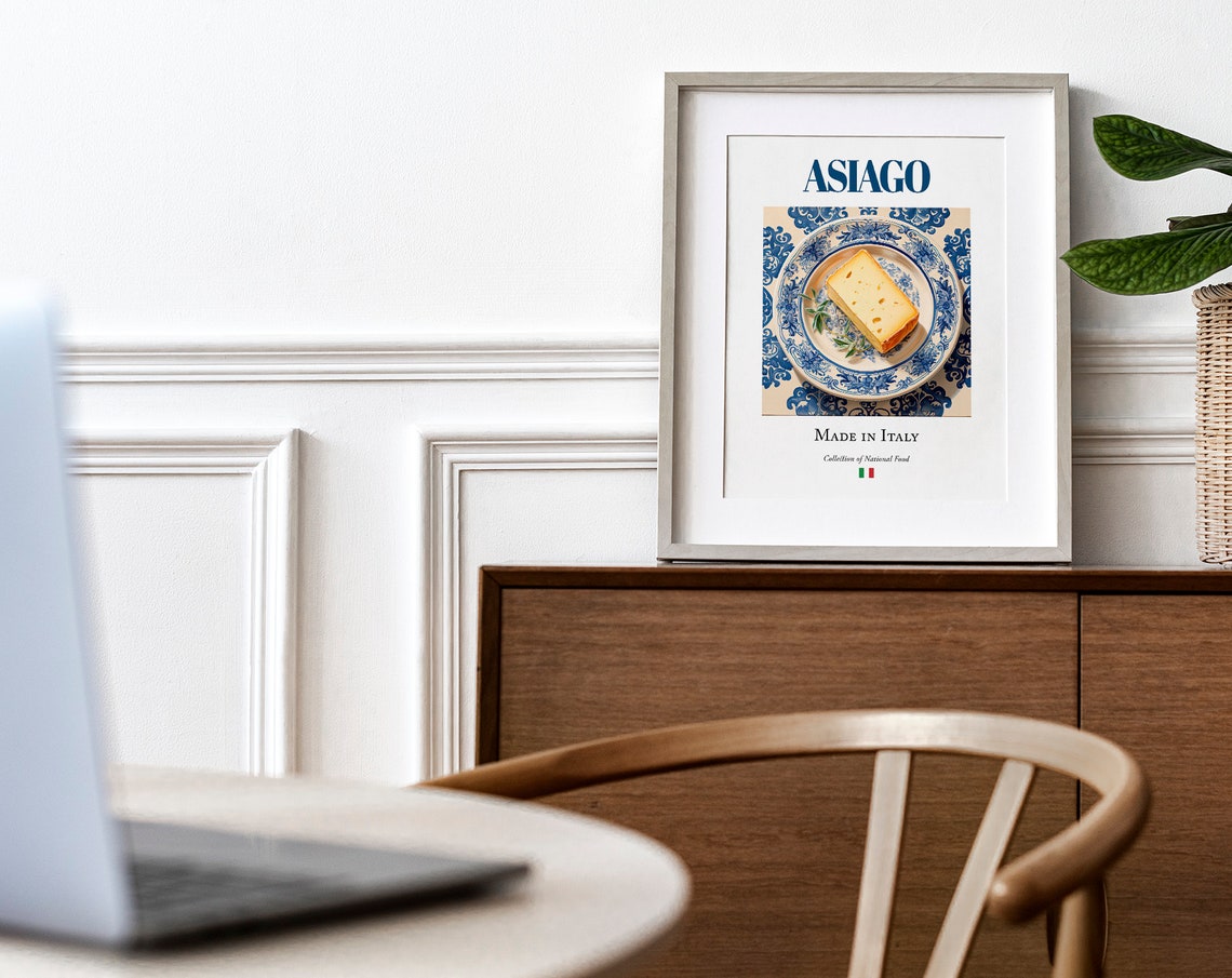 Asiago on Maiolica Tile Plate, Italian Food Art Print - Image 4