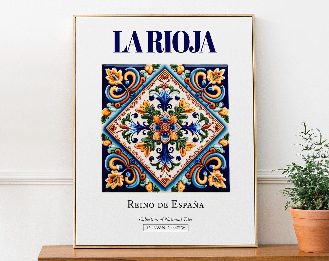 La Rioja Spain Traditional Tile Travel Poster