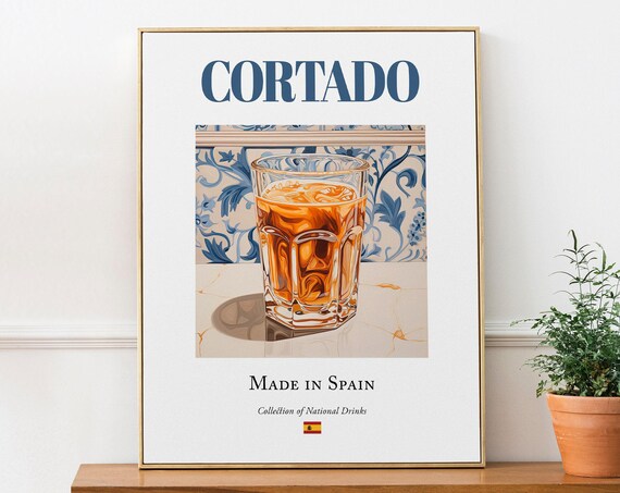 Cortado on Maiolica Tile, Spanish Beverage Art Print