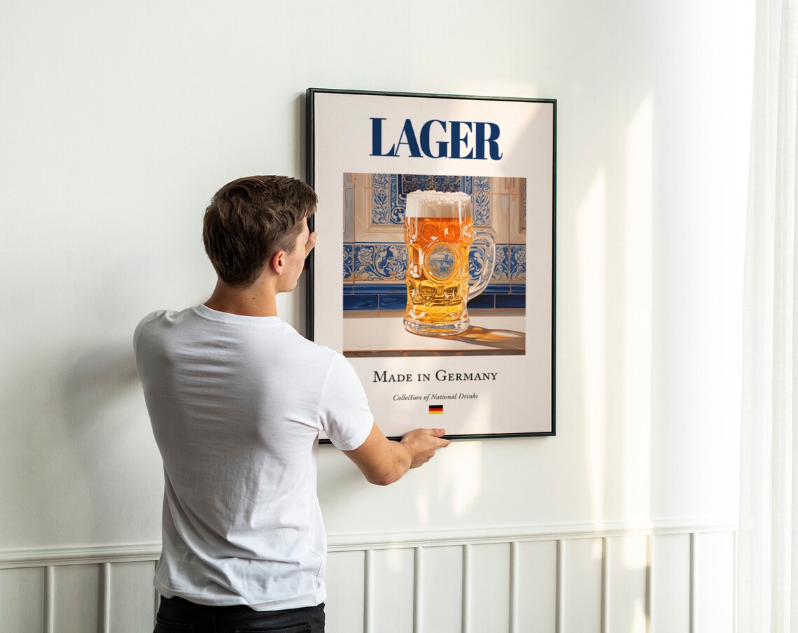 Lager on Maiolica Tile, Traditional German Art Print - Image 3