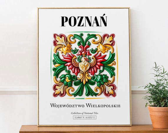 Pozna Traditional Tile Pattern Art Print, Wielkopolskie