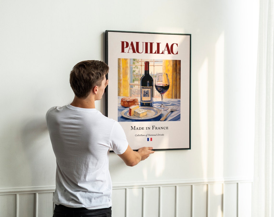 Pauillac Maiolica Tile Beverage Art Print, Gironde - Image 2