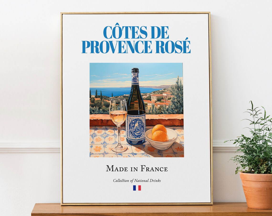 Cotes De Provence Rosé Maiolica Tile Drink Poster