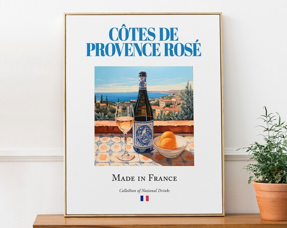 Cotes De Provence Rosé Maiolica Tile Drink Poster
