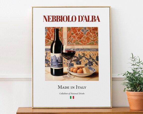 Nebbiolo Dalba On Maiolica Tile, Kitchen Bar Art Print