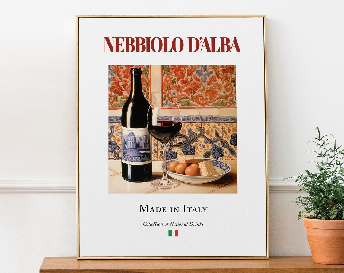 Nebbiolo Dalba On Maiolica Tile, Kitchen Bar Art Print