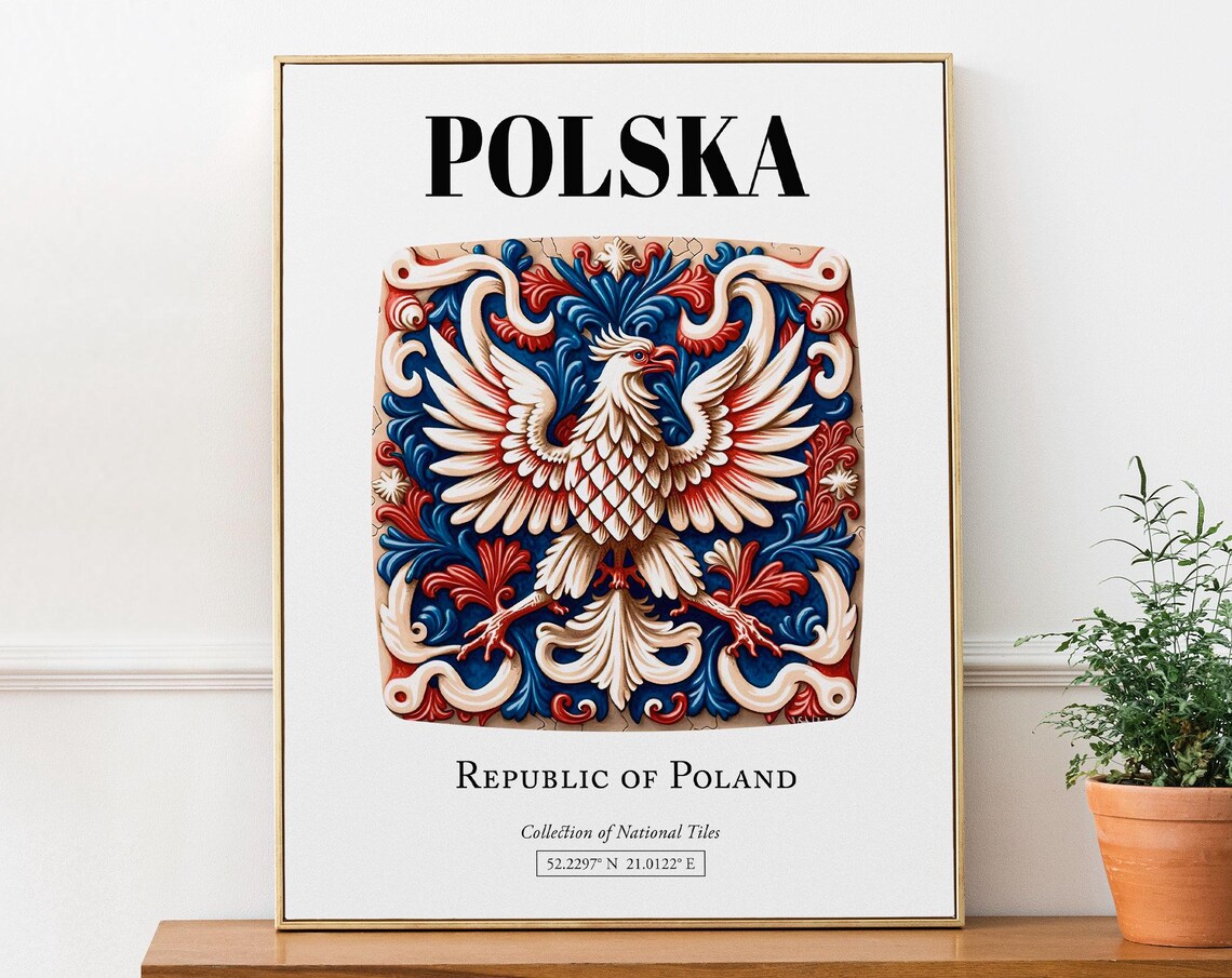 Polska Poland Traditional Tile Pattern Art Print