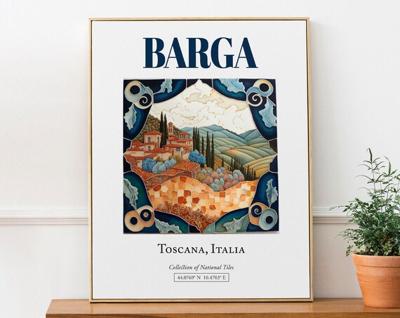 Barga Toscana Italy Folk Maiolica Tile Art Print