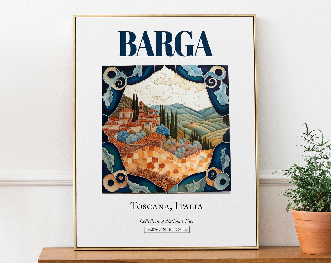 Barga Toscana Italy Folk Maiolica Tile Art Print
