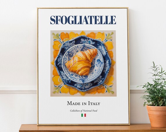 Sfogliatelle On Maiolica Tile Plate, Food Poster