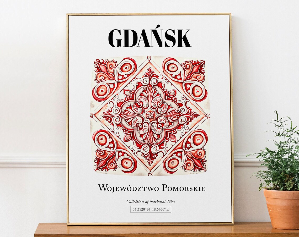 Gdask Wojewdztwo Pomorskie Tile Pattern Art Print
