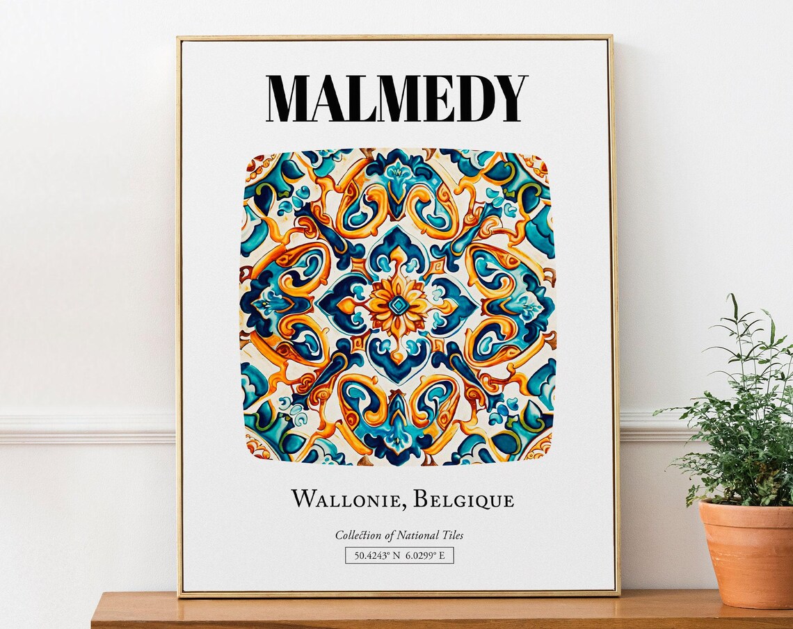 Malmedy Wallonie Belgique Tile Pattern Art Print