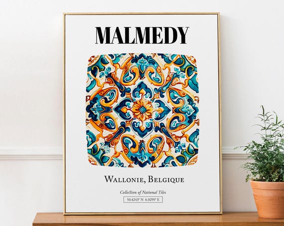 Malmedy Wallonie Belgique Tile Pattern Art Print