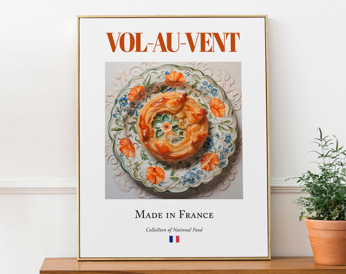 Vol Au Vent on Maiolica Tile, French Food Art Print